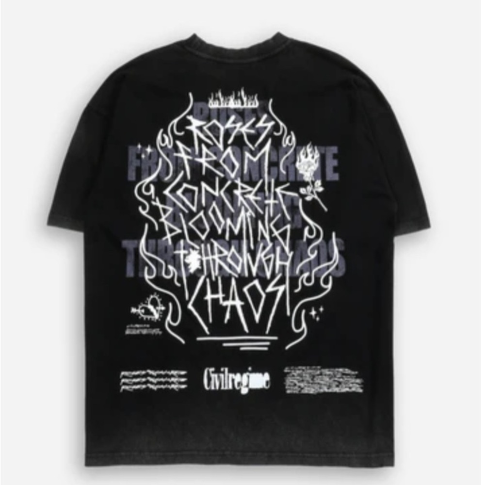 Civil Regime Black Graphic T-Shirt NWT